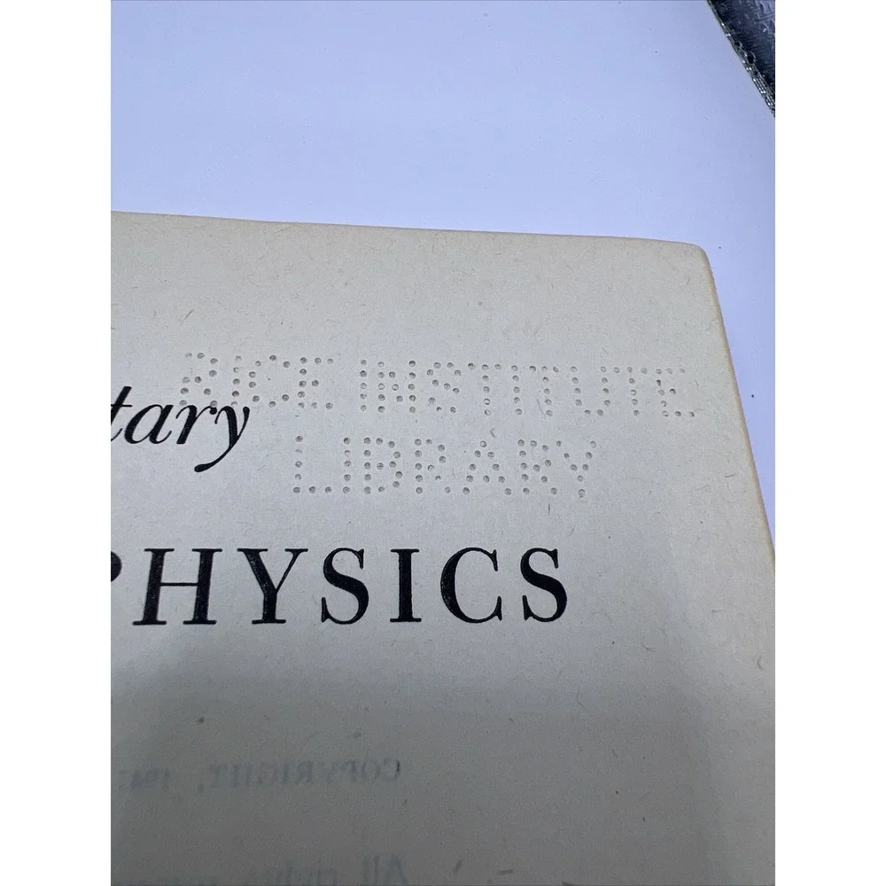 Elementary Medical‎ Physics Textbook, Macmillan, NY, 1947, Rice University